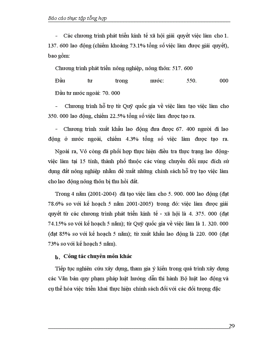 image for page Báo cáo thực tập tại Vụ Lao động-Việc làm thuộc Bộ Lao động-Thương binh và Xã hội