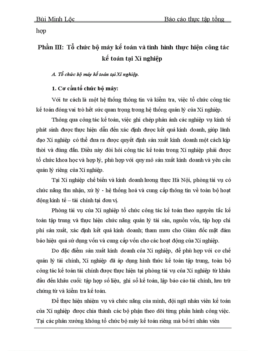 image for page Báo cáo thực tập tại Xí nghiệp chế biến và kinh doanh Lương thực Hà Nội