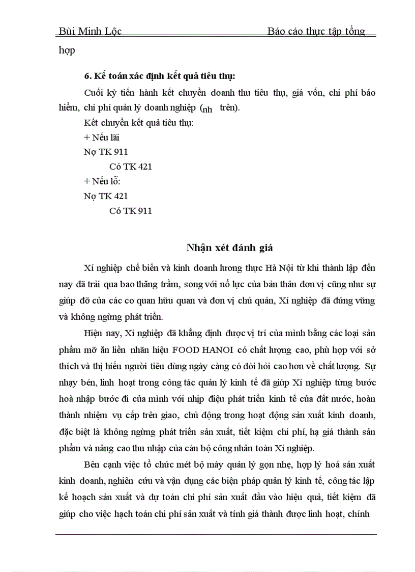 image for page Báo cáo thực tập tại Xí nghiệp chế biến và kinh doanh Lương thực Hà Nội