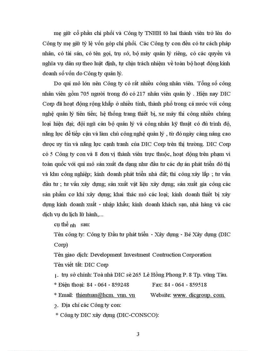 image for page Báo cáo thực tập tại Công ty Đầu tư Phát triển –Xây dựng DIC Corp