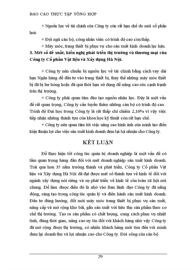 image for page Báo cáo thực tập tại Công ty Cổ phần Vật liệu và Xây dựng Hà Nội