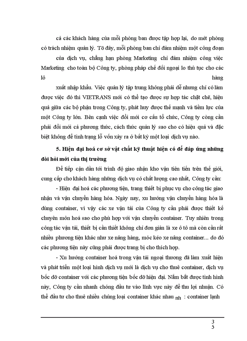 image for page Thực trạng của dịch vụ giao nhận, kho vận và một số biện pháp phát triển ở Công ty Vietrans - Hà Nội