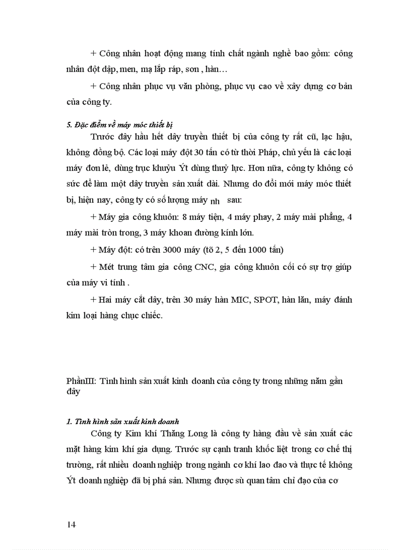 image for page Báo cáo thực tập tại Công ty Kim khí Thăng Long