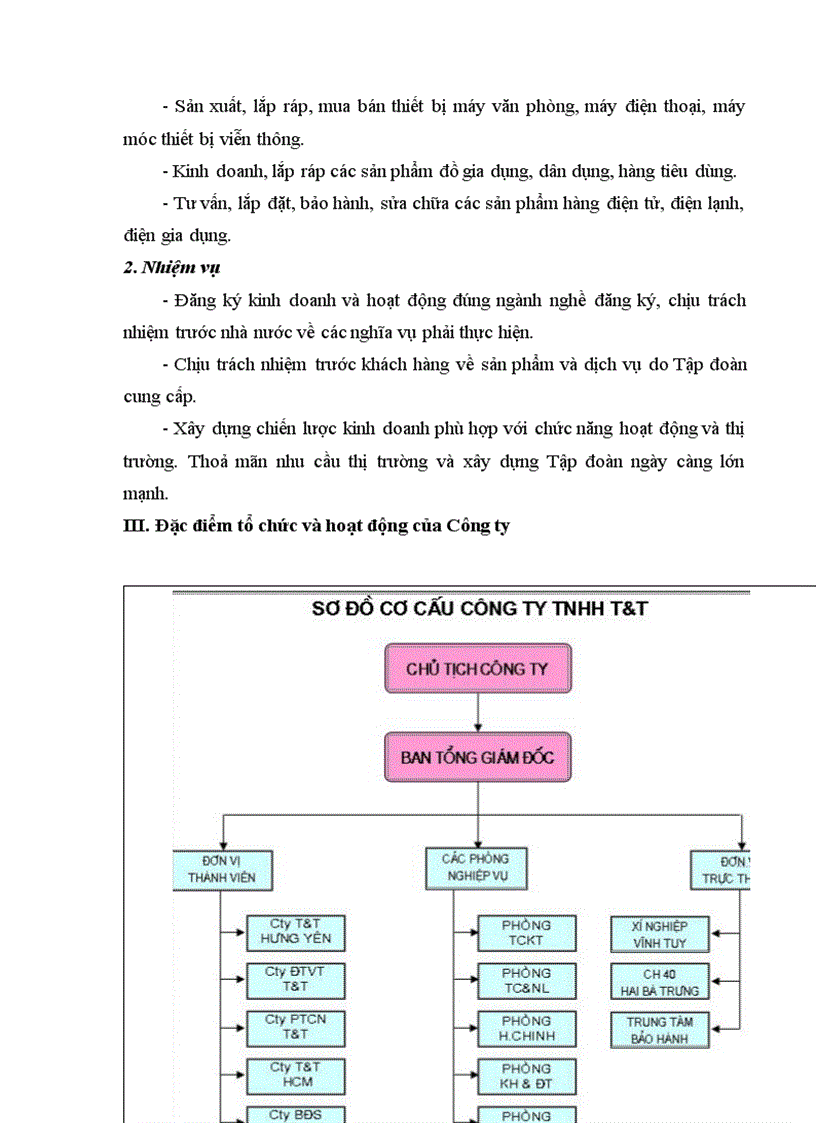 Báo cáo thực tập tại tập đoàn T&T group