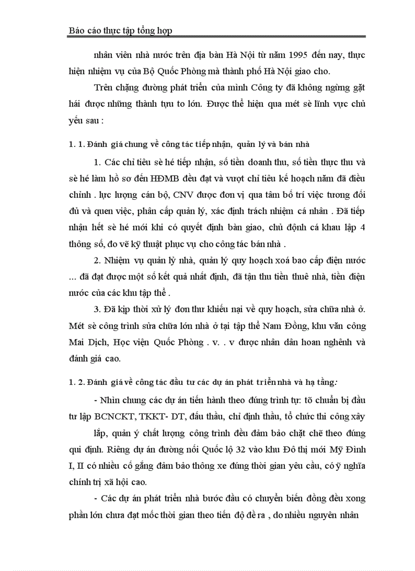 image for page Báo cáo thực tập tại Công ty Đầu tư phát triển Nhà và Đô thị Bộ Quốc Phòng