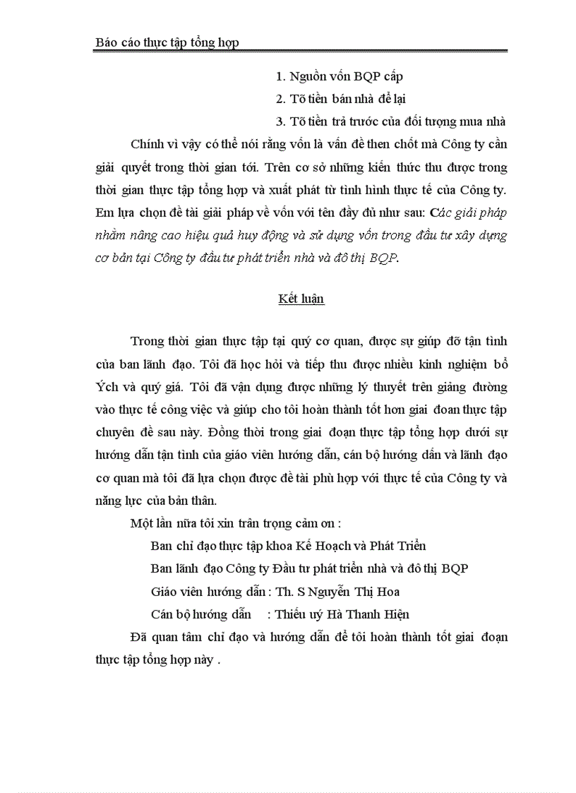 image for page Báo cáo thực tập tại Công ty Đầu tư phát triển Nhà và Đô thị Bộ Quốc Phòng