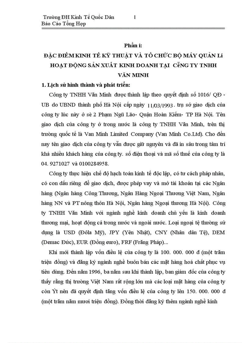 image for page Báo cáo thực tập tại công ty TNHH Văn Minh