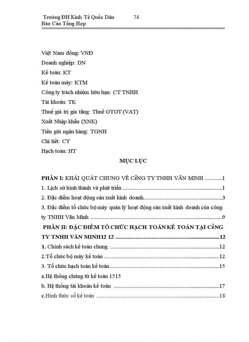 image for page Báo cáo thực tập tại công ty TNHH Văn Minh