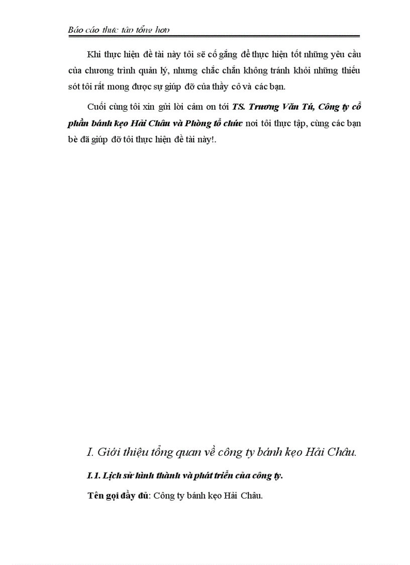 image for page Báo cáo thực tập tại Công ty cổ phần bánh kẹo Hải Châu