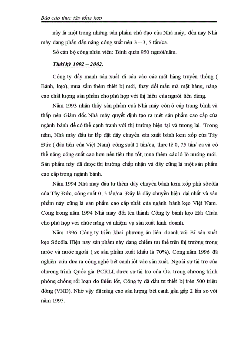 image for page Báo cáo thực tập tại Công ty cổ phần bánh kẹo Hải Châu