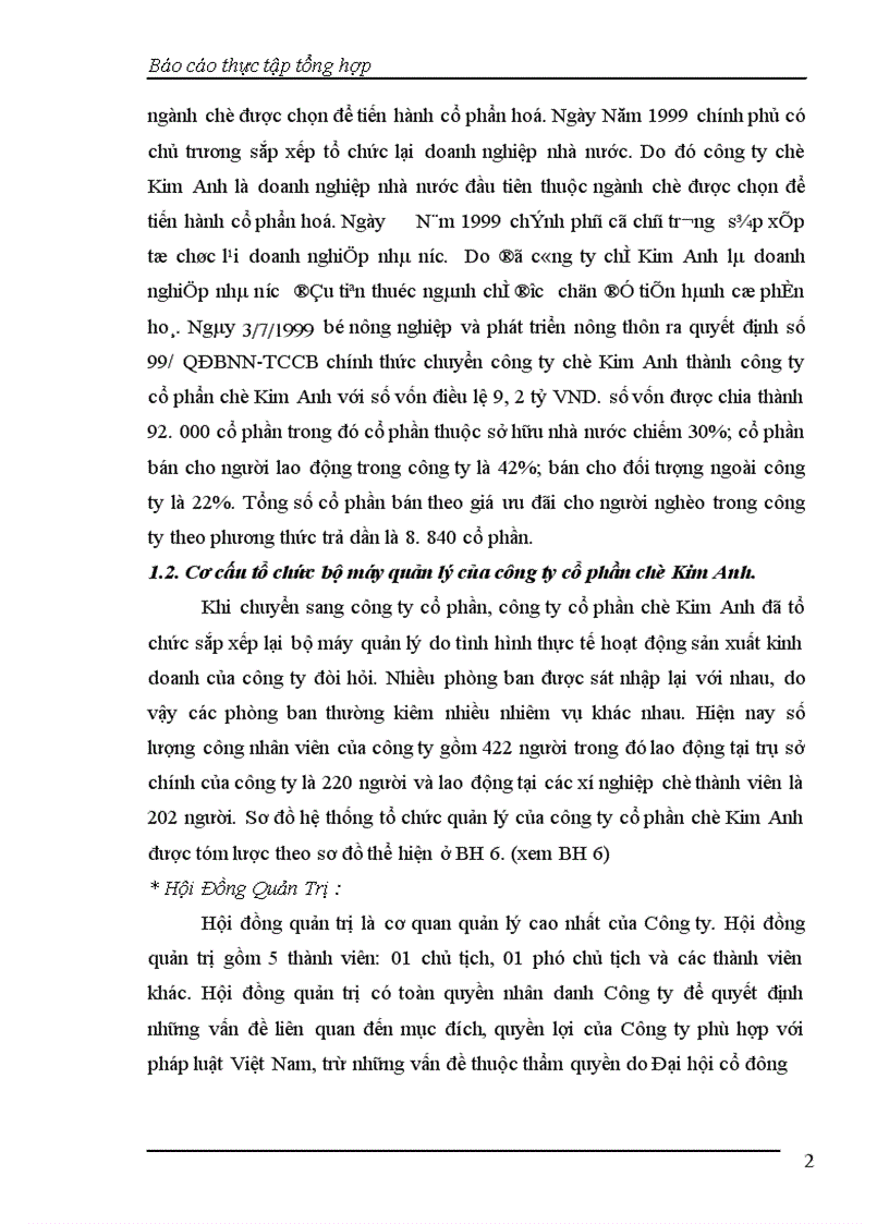 image for page Báo cáo thực tập tại Công ty Cổ phần Chè Kim Anh
