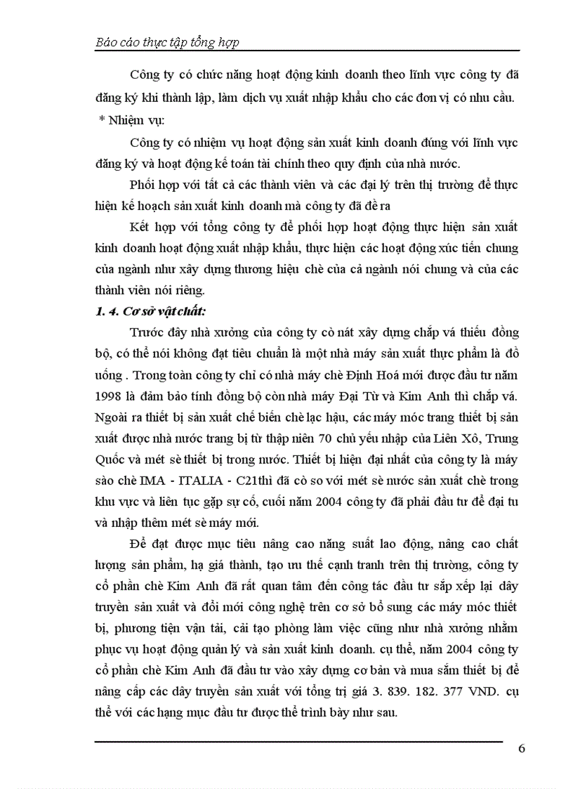 image for page Báo cáo thực tập tại Công ty Cổ phần Chè Kim Anh