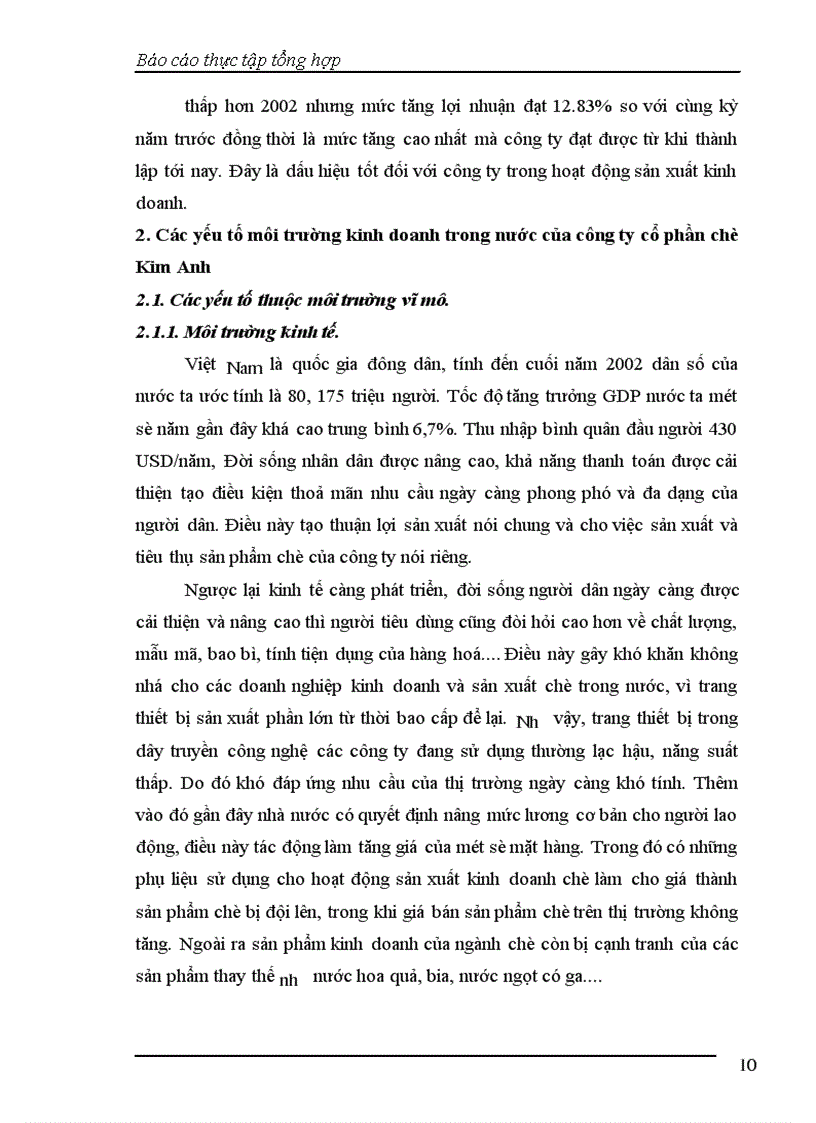 image for page Báo cáo thực tập tại Công ty Cổ phần Chè Kim Anh
