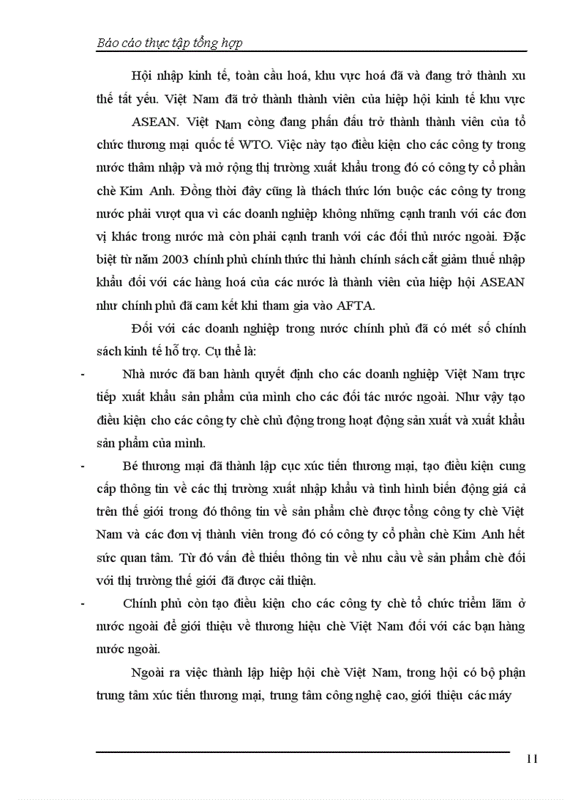 image for page Báo cáo thực tập tại Công ty Cổ phần Chè Kim Anh