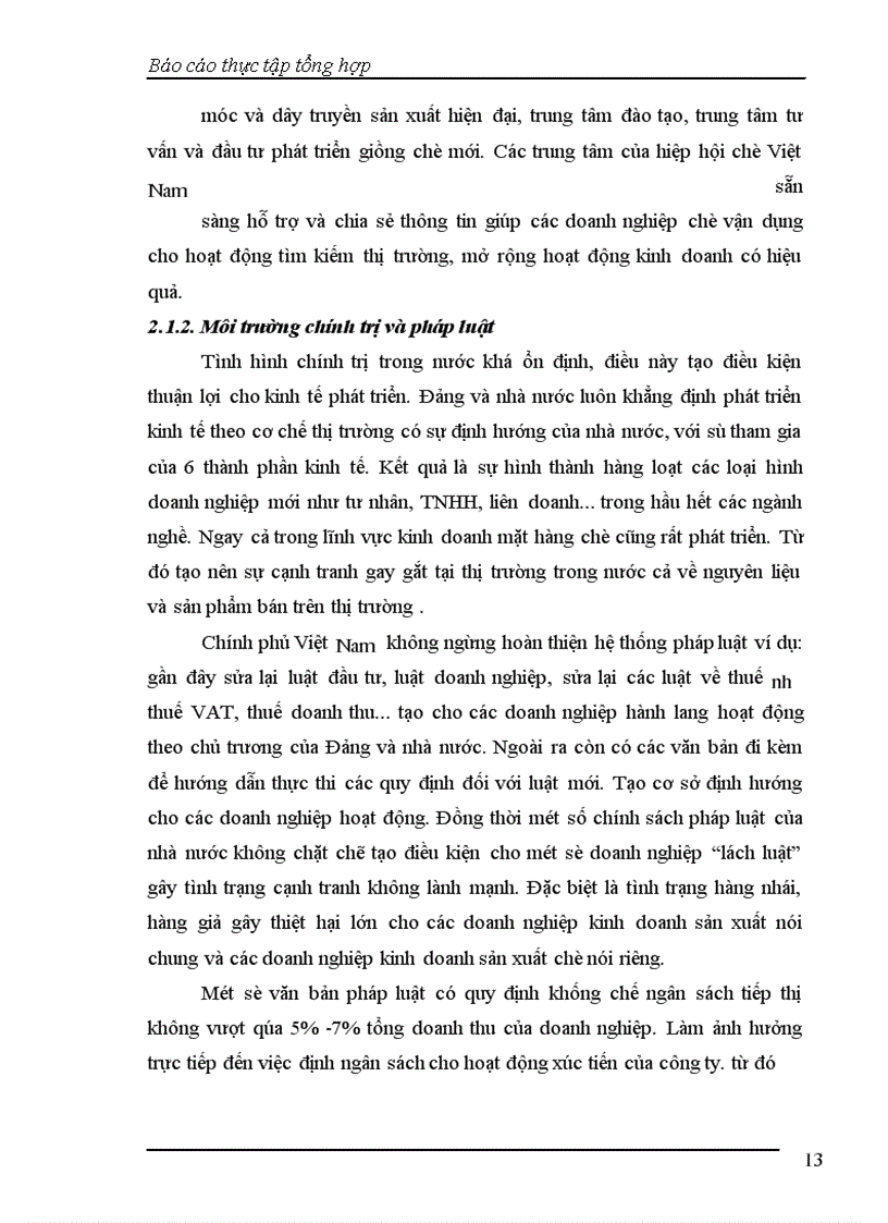 image for page Báo cáo thực tập tại Công ty Cổ phần Chè Kim Anh