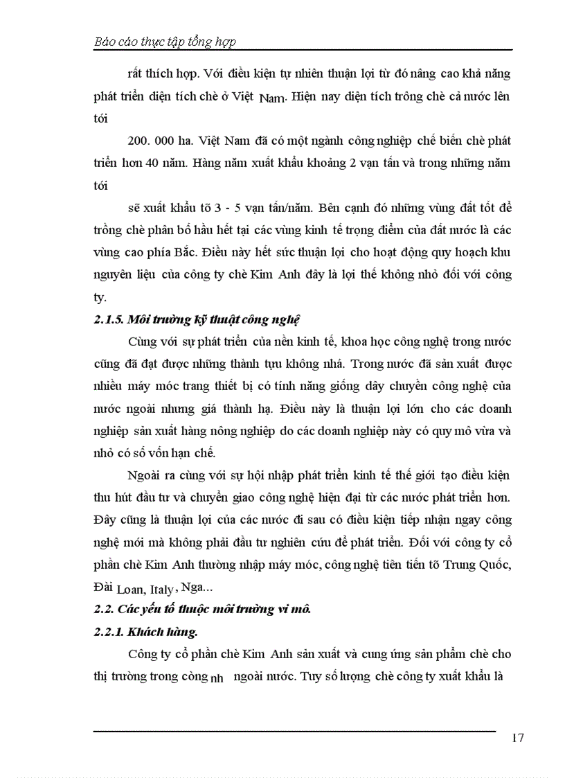 image for page Báo cáo thực tập tại Công ty Cổ phần Chè Kim Anh