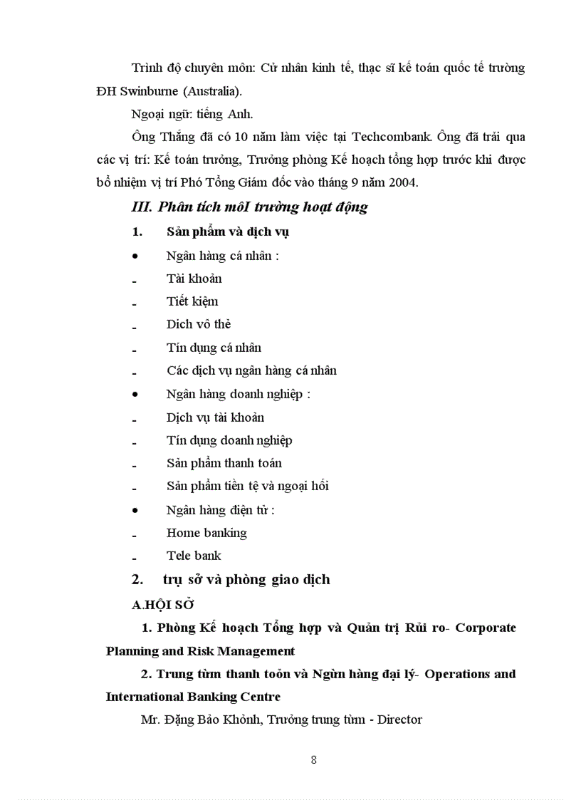 image for page Báo cáo thực tập tại Ngân Hàng thương mại cổ phần kĩ thương Techcombank