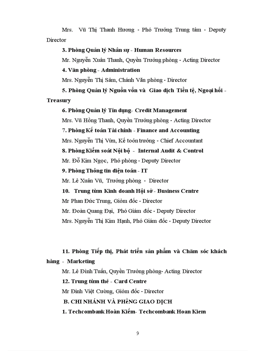 image for page Báo cáo thực tập tại Ngân Hàng thương mại cổ phần kĩ thương Techcombank