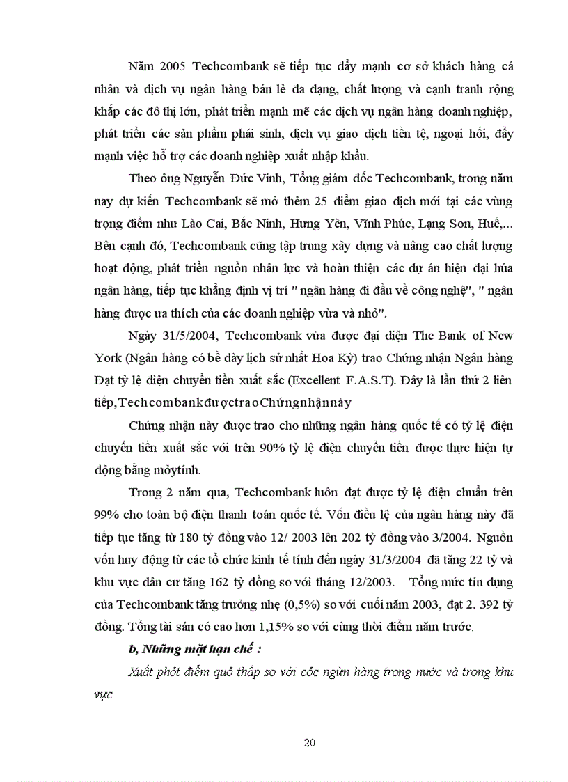 image for page Báo cáo thực tập tại Ngân Hàng thương mại cổ phần kĩ thương Techcombank