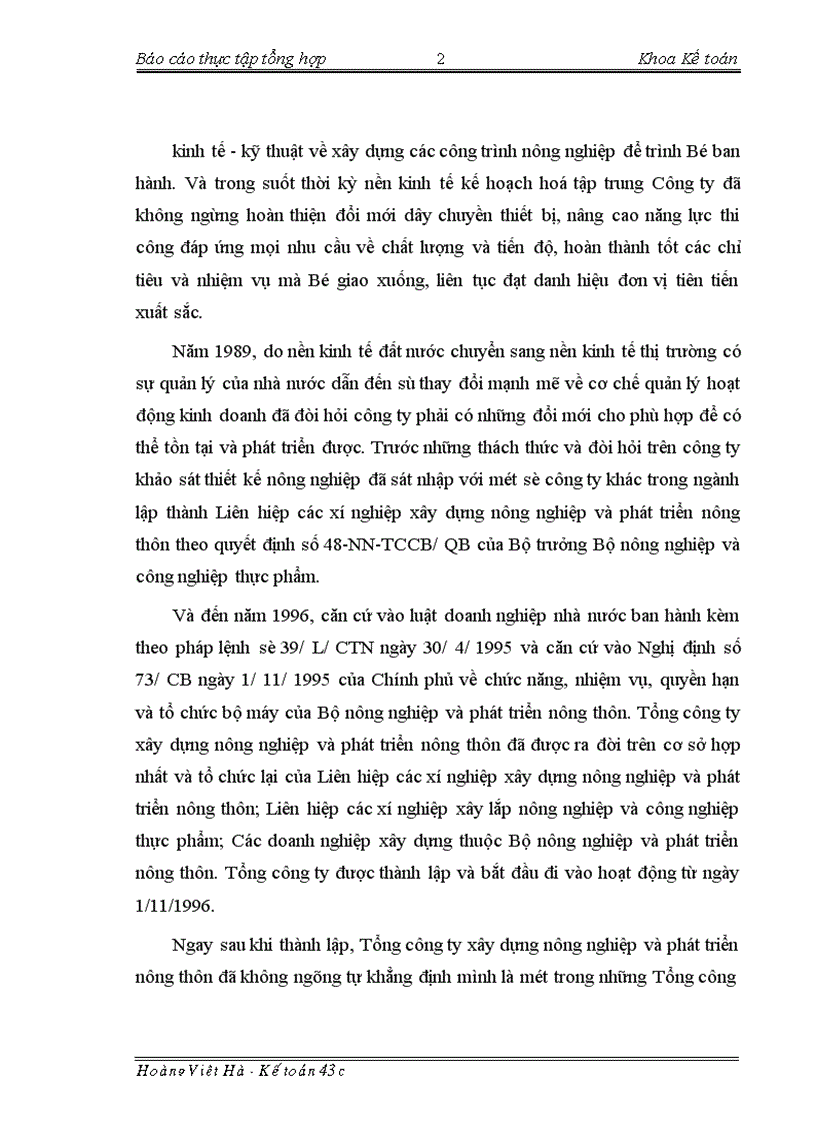 image for page Báo cáo thực tập tại Tổng công ty xây dựng nông nghiệp và phát triển nông thôn