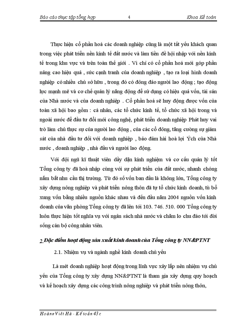 image for page Báo cáo thực tập tại Tổng công ty xây dựng nông nghiệp và phát triển nông thôn