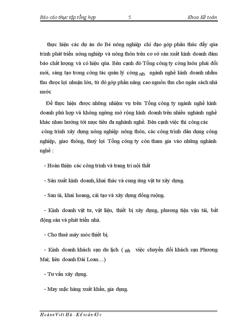 image for page Báo cáo thực tập tại Tổng công ty xây dựng nông nghiệp và phát triển nông thôn