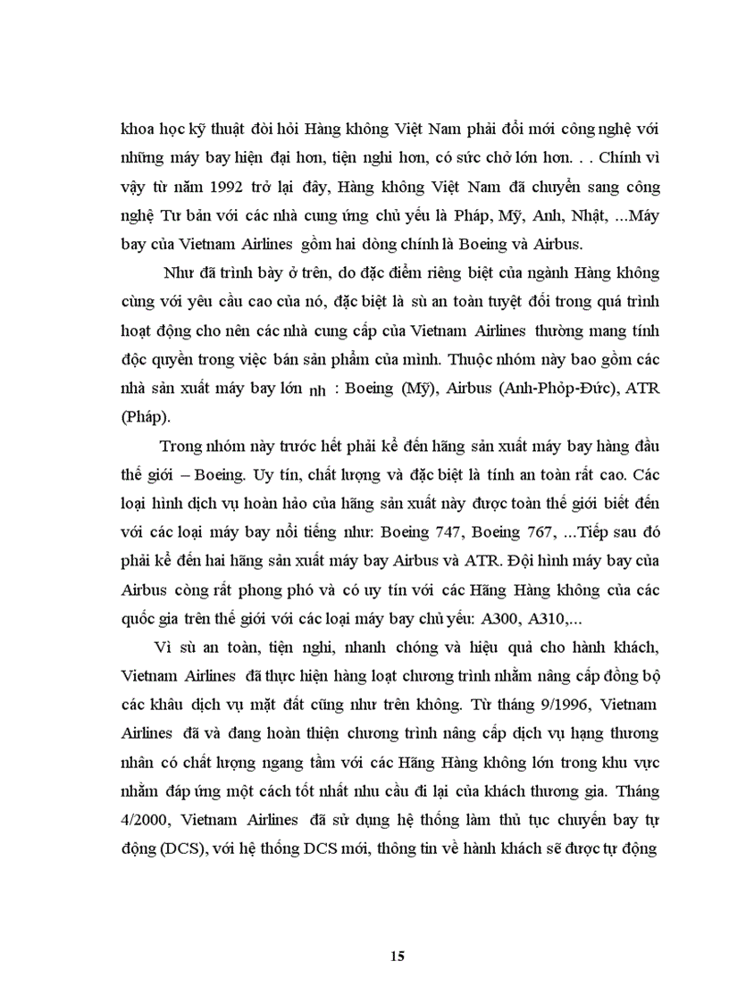 image for page Báo cáo thực tập tại Tổng công ty Hàng không Việt Nam