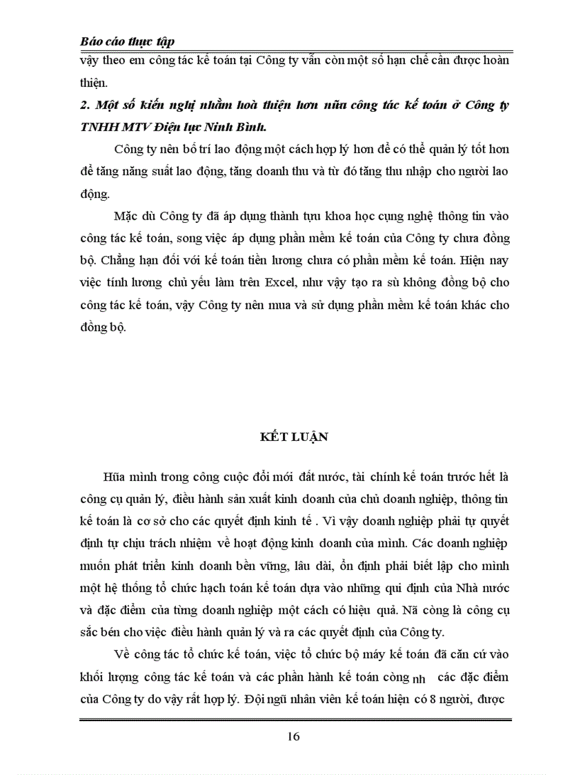 image for page Báo cáo thực tập tại công ty TNHH MTV Điện lực Ninh Bình