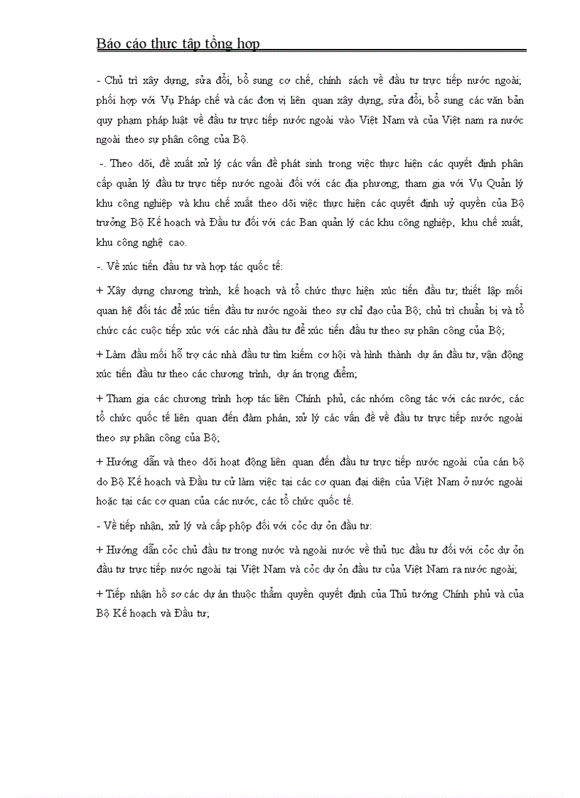 image for page Báo cáo thực tập tại Bộ Kế hoạch- Đầu tư và Cục ĐTNN