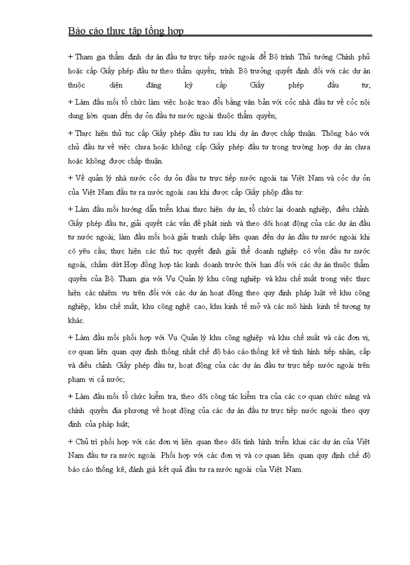 image for page Báo cáo thực tập tại Bộ Kế hoạch- Đầu tư và Cục ĐTNN