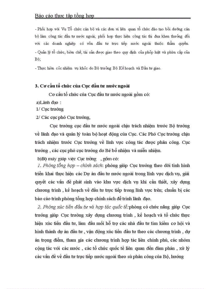 image for page Báo cáo thực tập tại Bộ Kế hoạch- Đầu tư và Cục ĐTNN