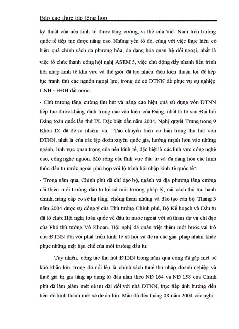 image for page Báo cáo thực tập tại Bộ Kế hoạch- Đầu tư và Cục ĐTNN