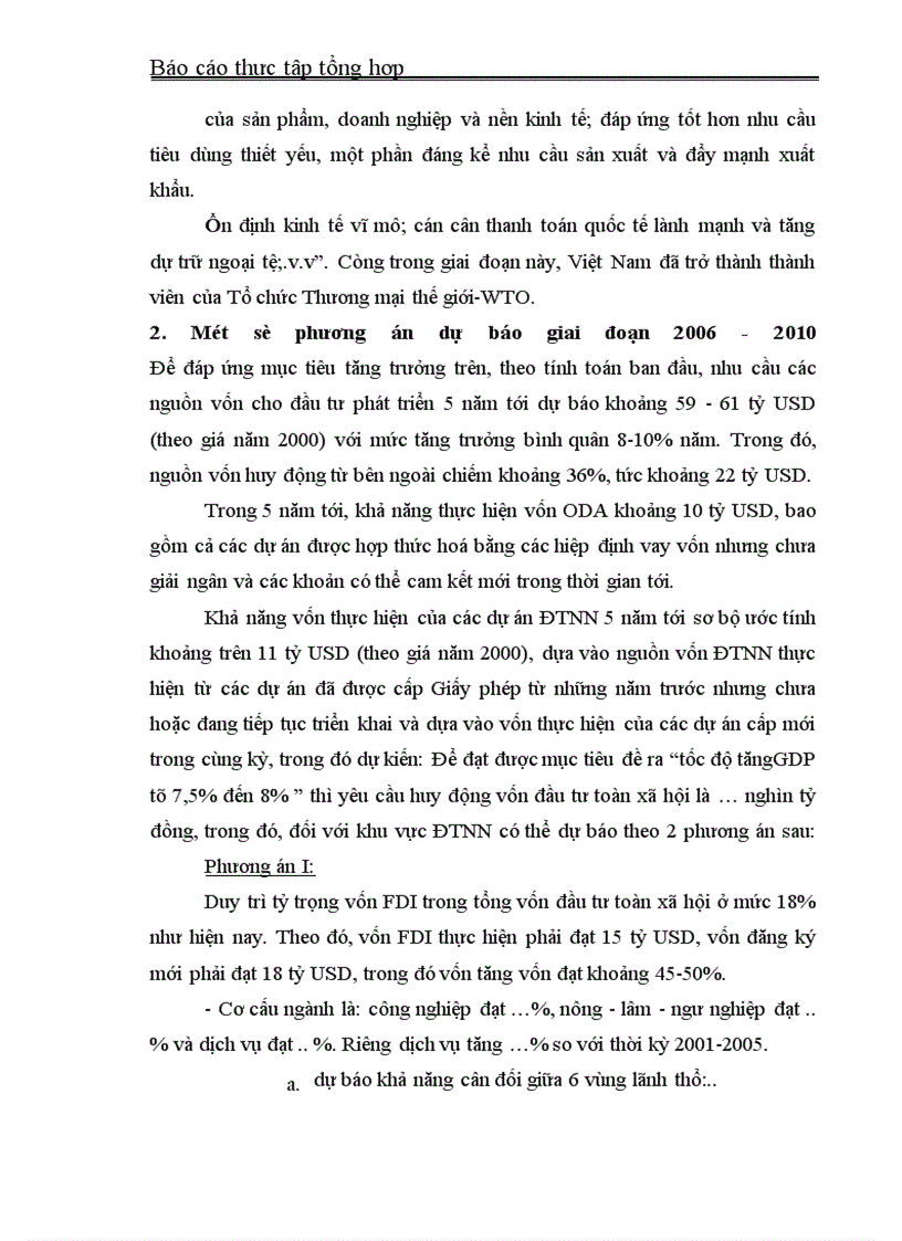 image for page Báo cáo thực tập tại Bộ Kế hoạch- Đầu tư và Cục ĐTNN