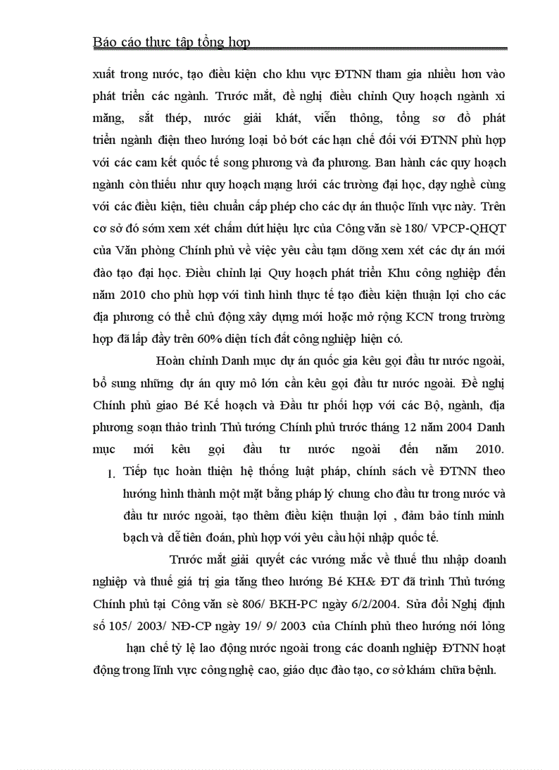 image for page Báo cáo thực tập tại Bộ Kế hoạch- Đầu tư và Cục ĐTNN