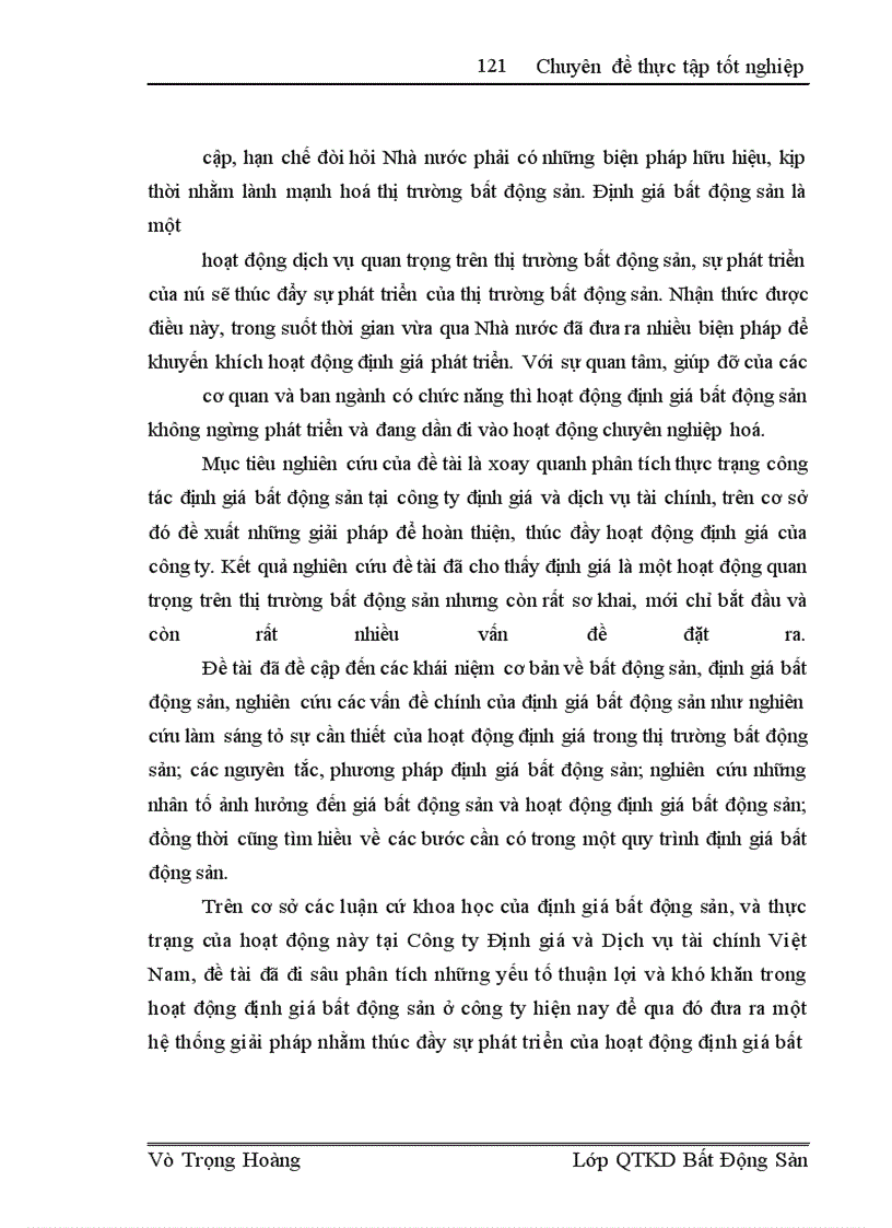 image for page Hoạt động định giá bất động sản tại Công ty Định giá và Dịch vụ tài chính Việt Nam