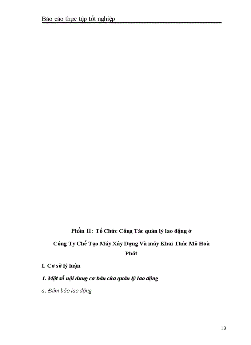 image for page Báo cáo về công tác quản lý lao động tại công ty xây dựng và khai thác mỏ hoà phát