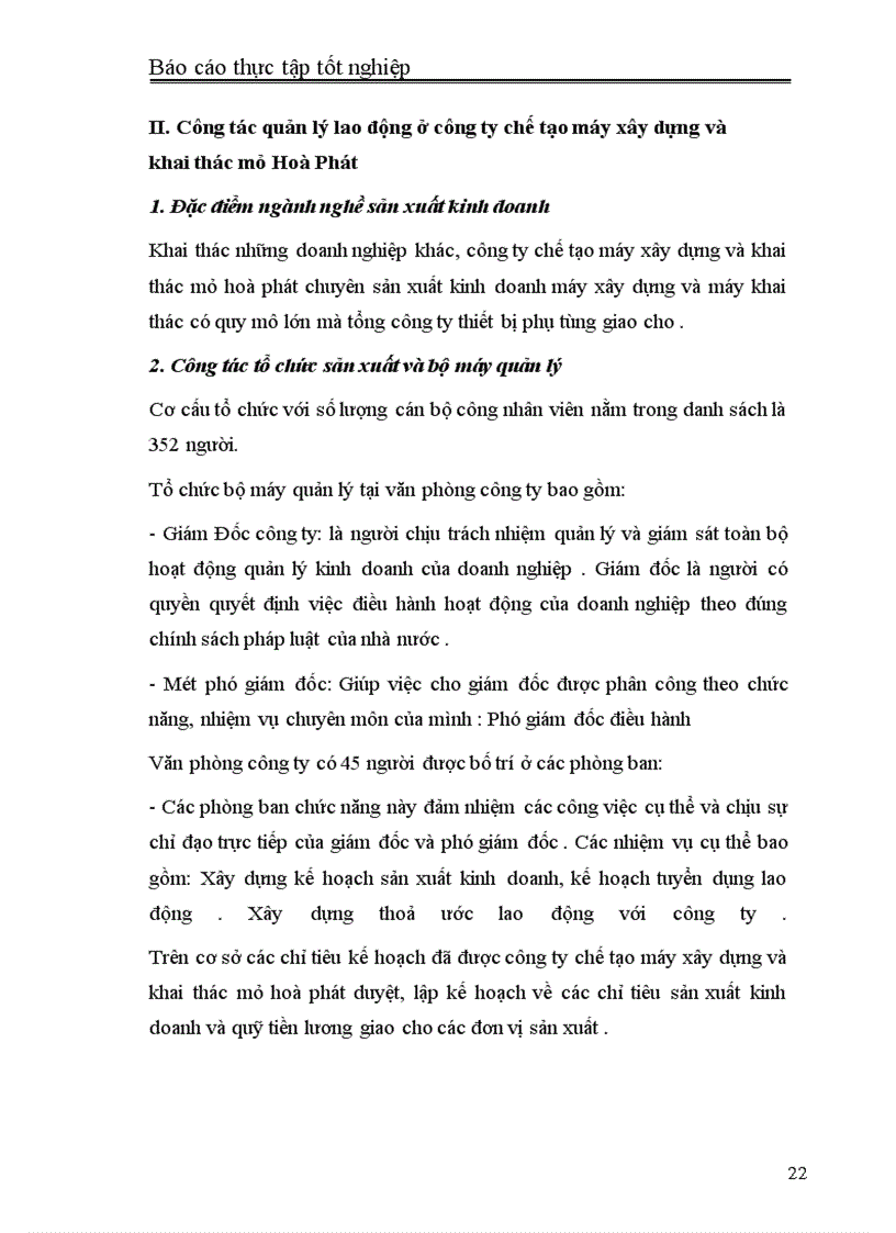 image for page Báo cáo về công tác quản lý lao động tại công ty xây dựng và khai thác mỏ hoà phát