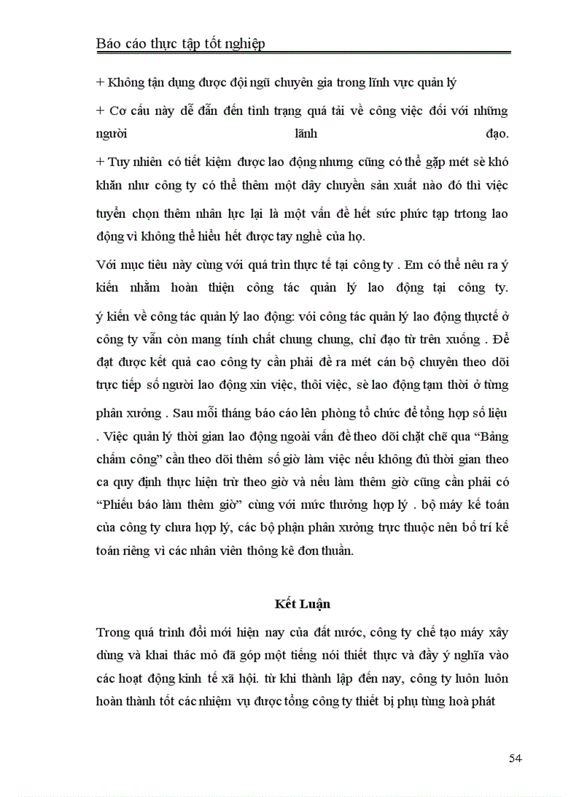 image for page Báo cáo về công tác quản lý lao động tại công ty xây dựng và khai thác mỏ hoà phát