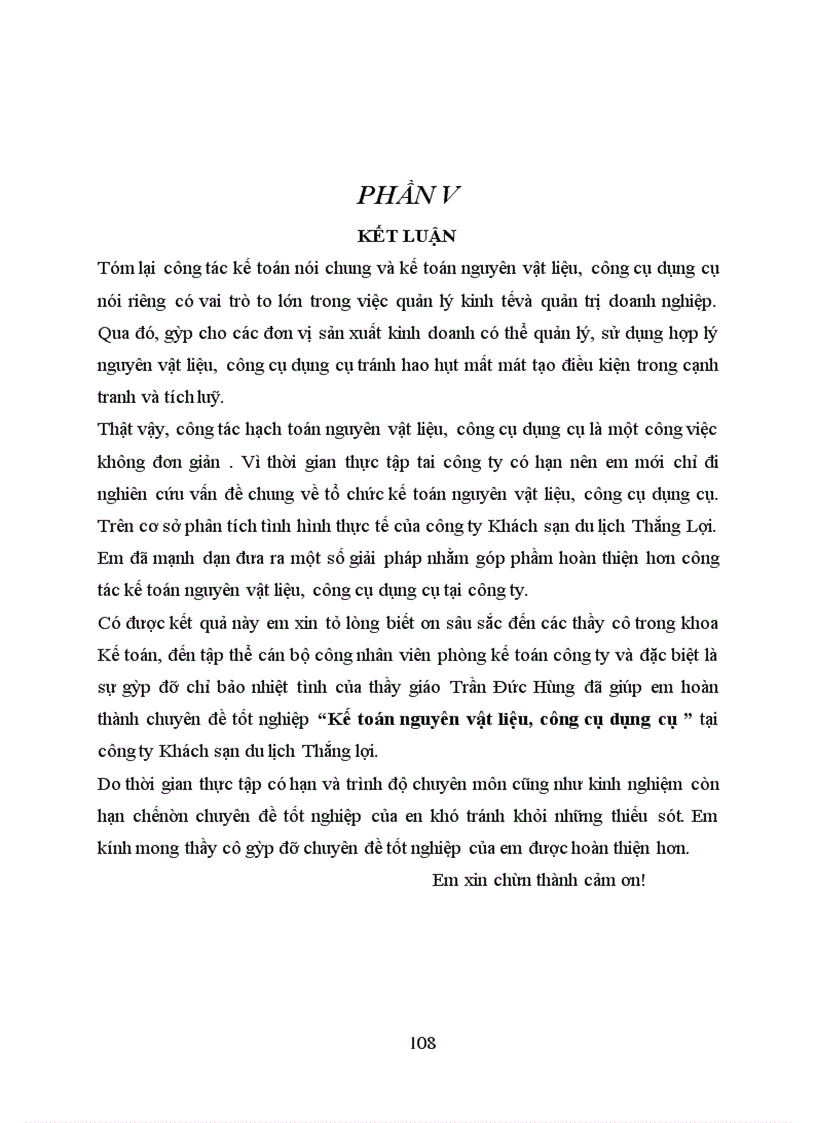 image for page Kế toán nguyên vật liệu – công cụ dụng cụ tại Công ty Khách Sạn Du Lịch Thắng Lợi