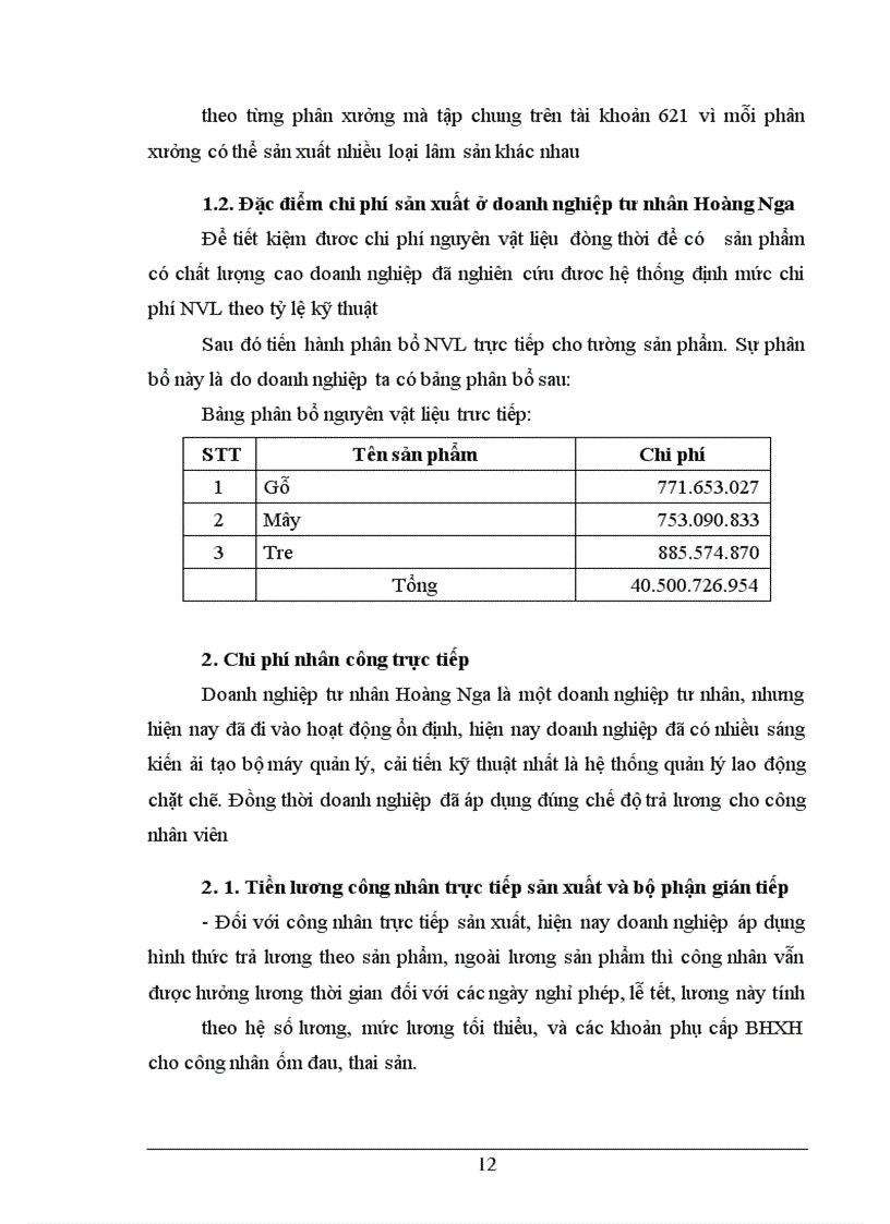 image for page Quản lý chi phí và tính giá thành sản phẩm tại DNTN Hoàng Nga