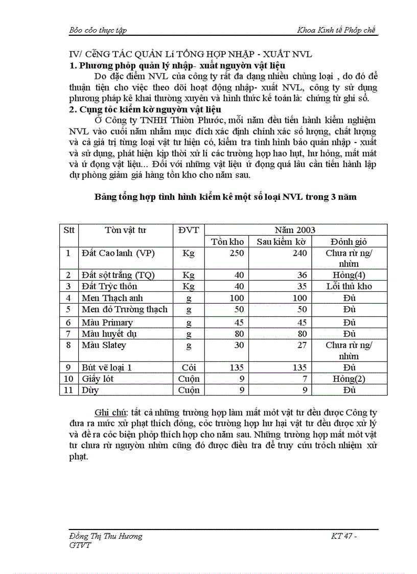 image for page Công tác quản lý nguyên vật liệu và công cụ dụng cụ tại Công ty TNHH Thiên Phước