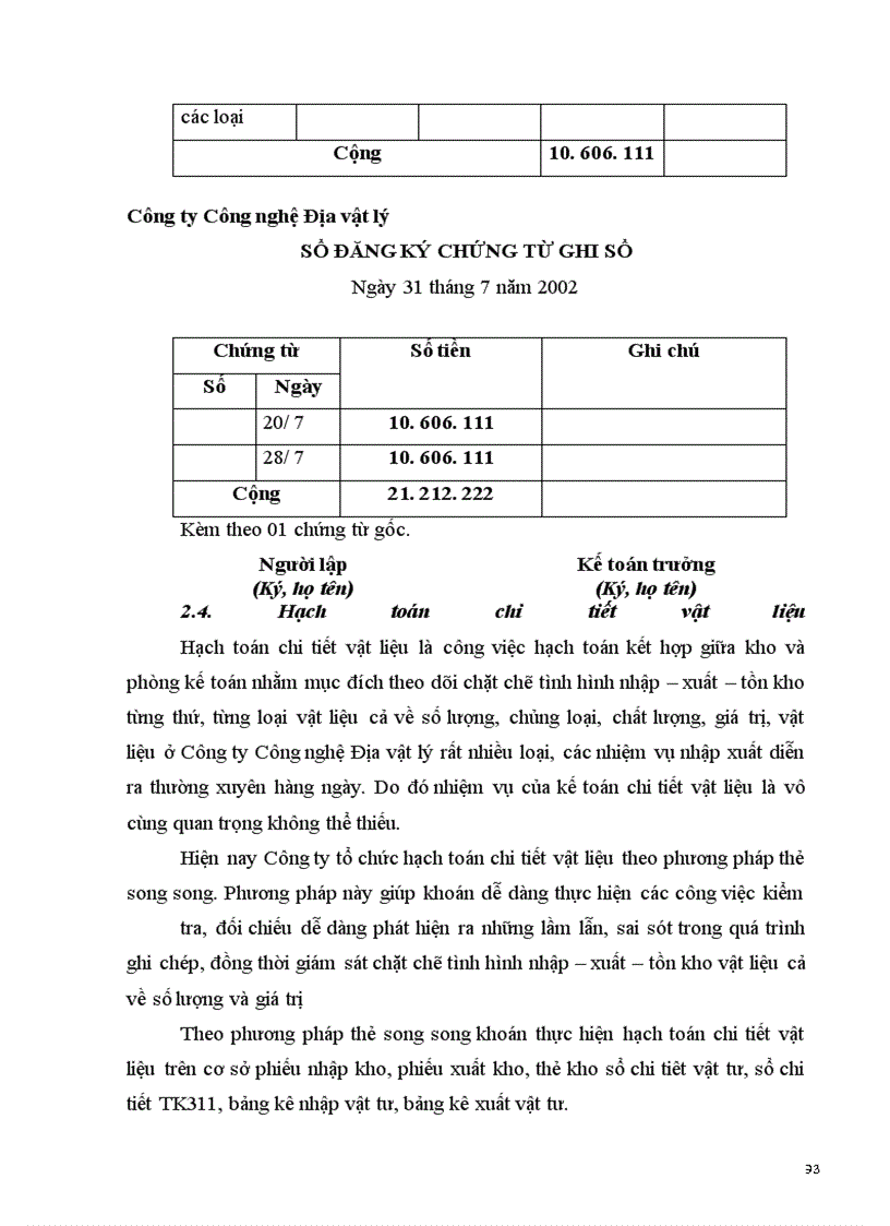 image for page Hoàn thiện công tác tổ chức kế toán chi phí về nguyên vật liệu, công cụ, dụng cụ tại Công ty Công nghệ Địa vật lý
