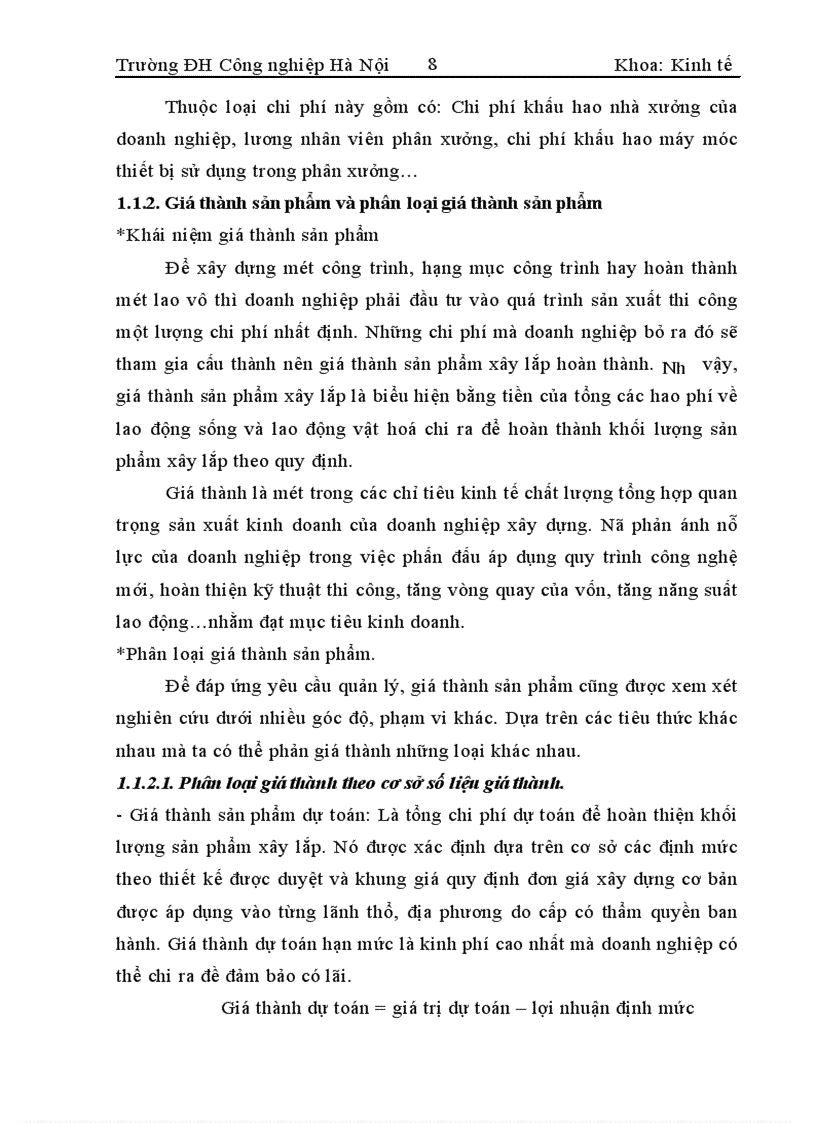 image for page Hoàn thiện công tác hạch toán chi phí sản xuất và tính giá thành sản phẩm tại Công ty xây dựng Sông Đà 8