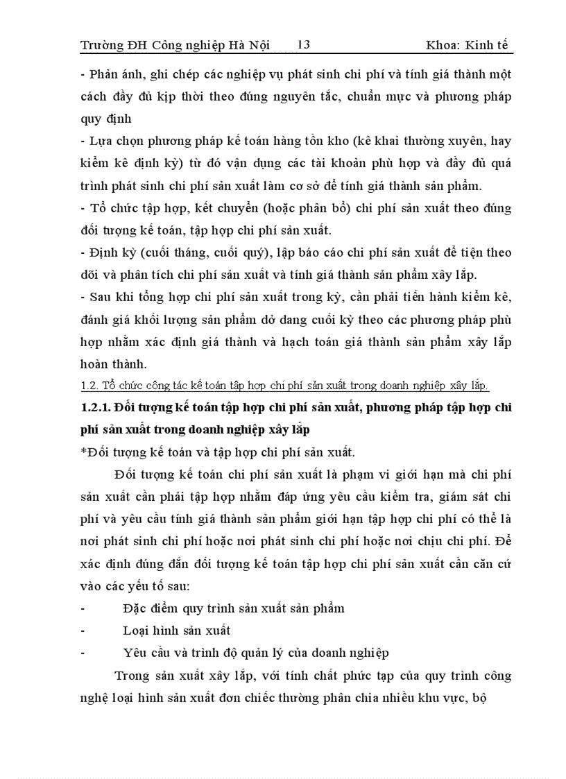 image for page Hoàn thiện công tác hạch toán chi phí sản xuất và tính giá thành sản phẩm tại Công ty xây dựng Sông Đà 8