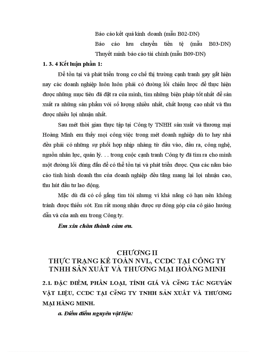 image for page Công tác kế toán nguyên liệu vật liệu và công cụ dụng cụ tại Công ty TNHH sản xuất và thương mại Hoàng Minh