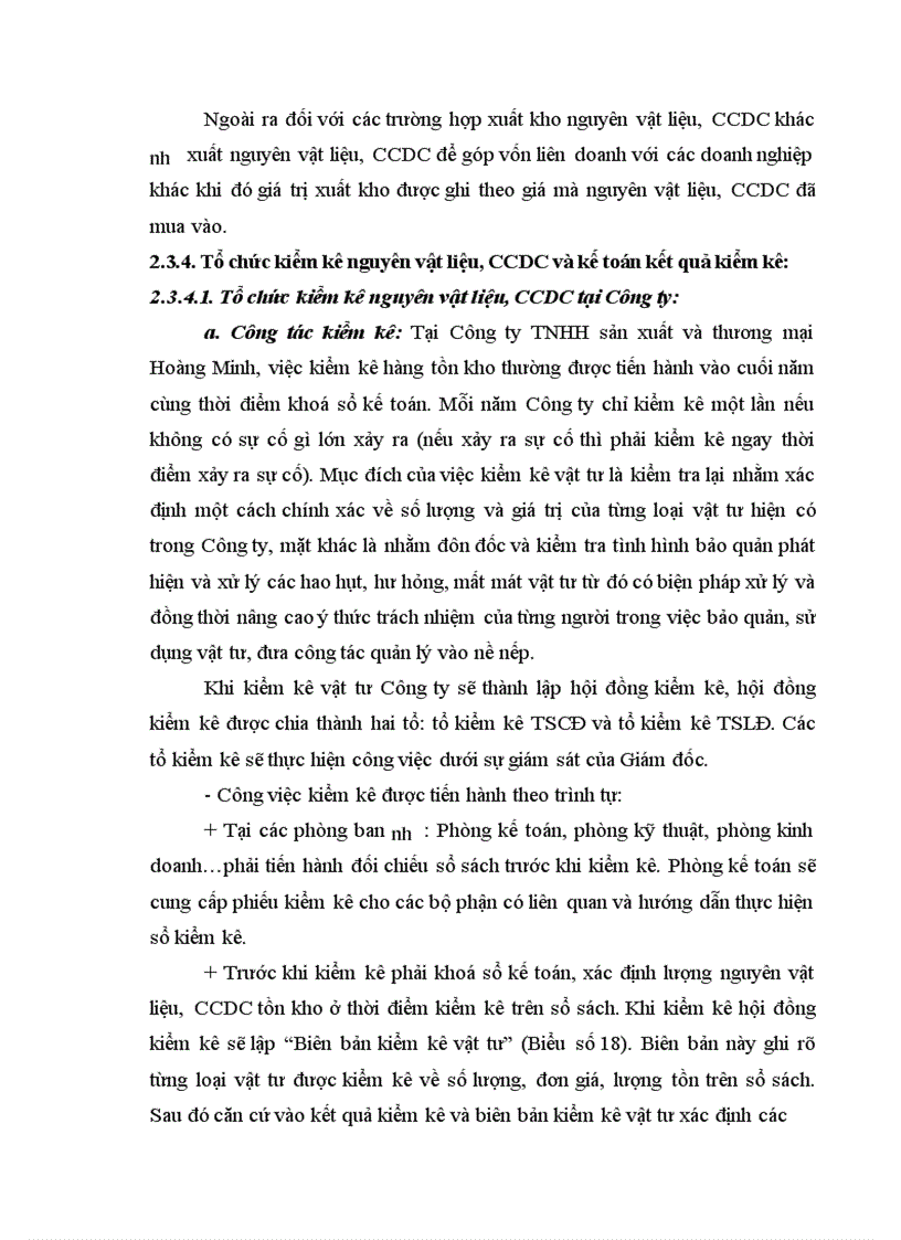 image for page Công tác kế toán nguyên liệu vật liệu và công cụ dụng cụ tại Công ty TNHH sản xuất và thương mại Hoàng Minh