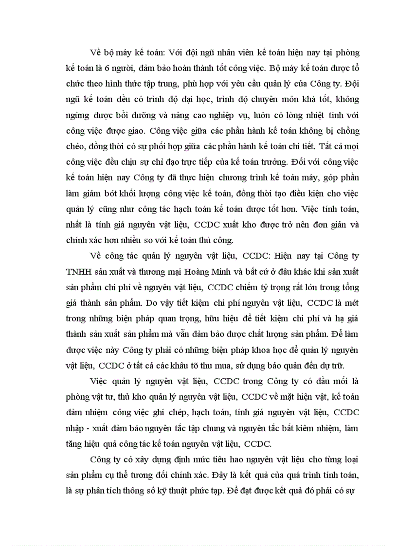 image for page Công tác kế toán nguyên liệu vật liệu và công cụ dụng cụ tại Công ty TNHH sản xuất và thương mại Hoàng Minh