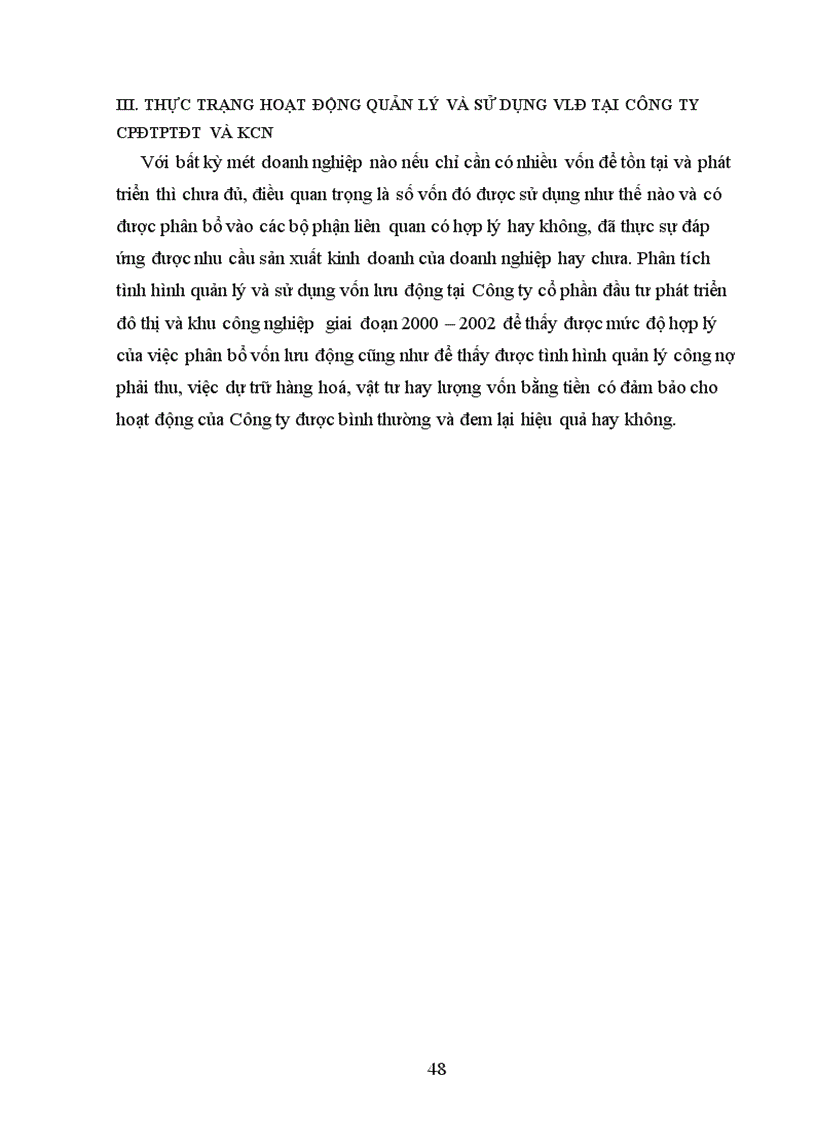 image for page Quản lý, sử dụng vốn lưu động tại Công ty cổ phần đầu tư phát triển đô thị và khu công nghiệp