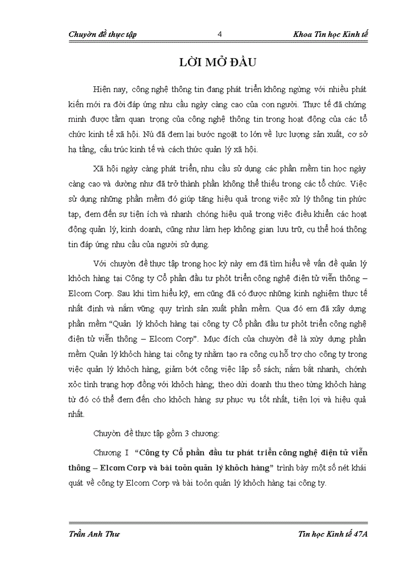 image for page Quản lý khách hàng tại công ty Cổ phần đầu tư phát triển công nghệ điện tử viễn thông – Elcom Corp