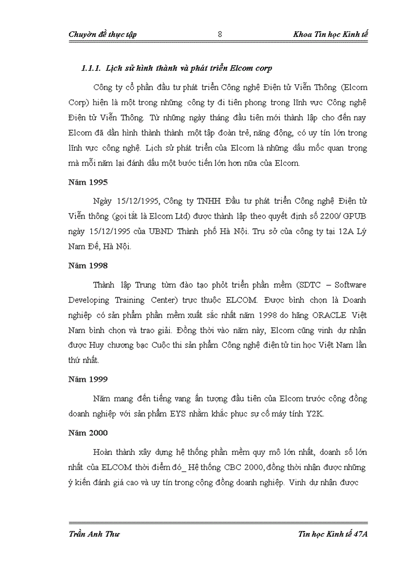 image for page Quản lý khách hàng tại công ty Cổ phần đầu tư phát triển công nghệ điện tử viễn thông – Elcom Corp